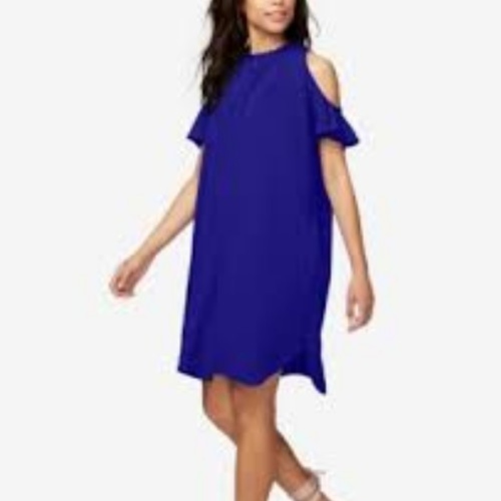 RACHEL Roy Elizabeth Cold-Shoulder dark blue dress